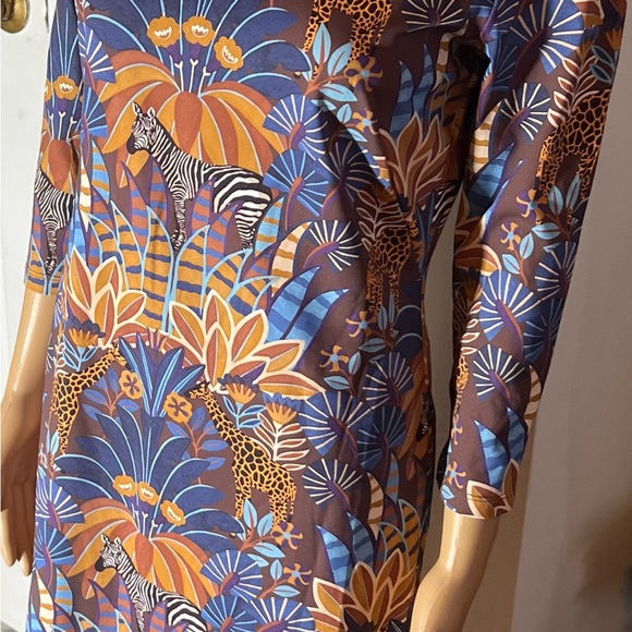 NWT J. MCLAUGHLIN Sophia Safaria Floral Dress Catalina Cloth Brown Multicolor S - Picture 3 of 5